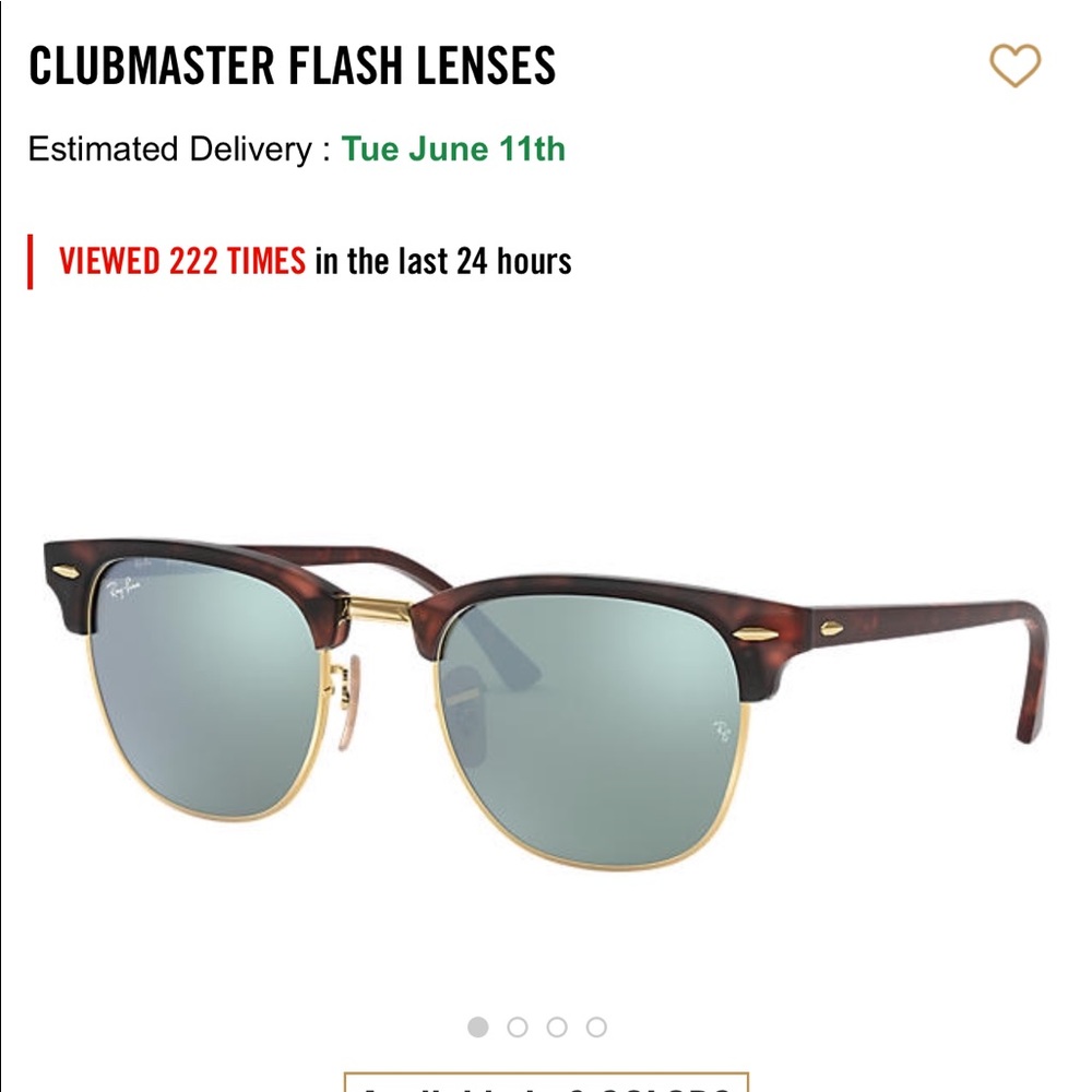 RAYBAN CLUBMASTER FLASH LENSES